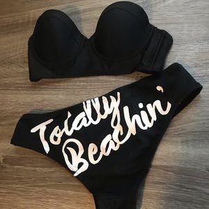 Black bikini bottoms only